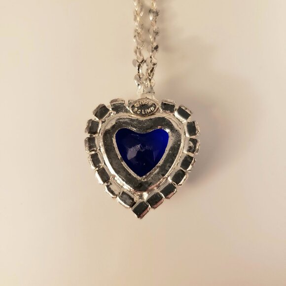 Vintage 1998 Repro Titanic Movie Blue Heart of the Ocean Necklace BC Lind Signed - Picture 5 of 9